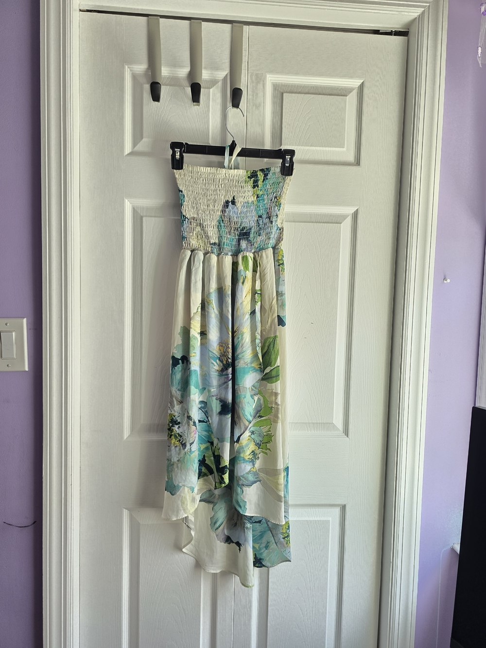 bobeau Green and Teal Halter Sun Dress Size XS High Low